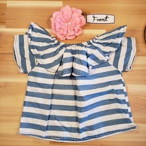 Blue & White, Zara Girls Blouse, size 4.